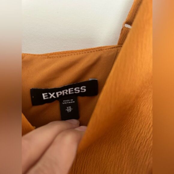 NWT Express Brown Yellow Midi Dress - Picture 5 of 9